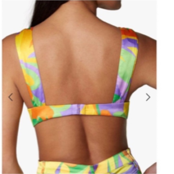 DANIELLE BERNSTEIN Underwire V neck Bra Top Bustier colorful NWT - Picture 2 of 6